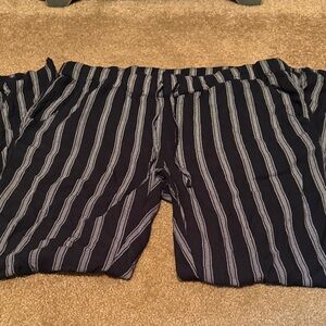 American Eagle Outfitters Navy and White Striped Pants